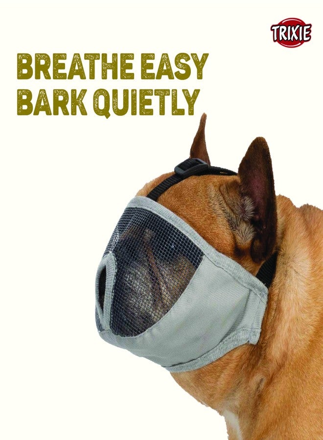 TRIXIE, Muzzle for Short-Nosed Breeds, Polyester, SM Short, Grey - Image 2